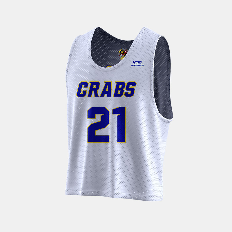Crabs Reversible Pinnie Front View White
