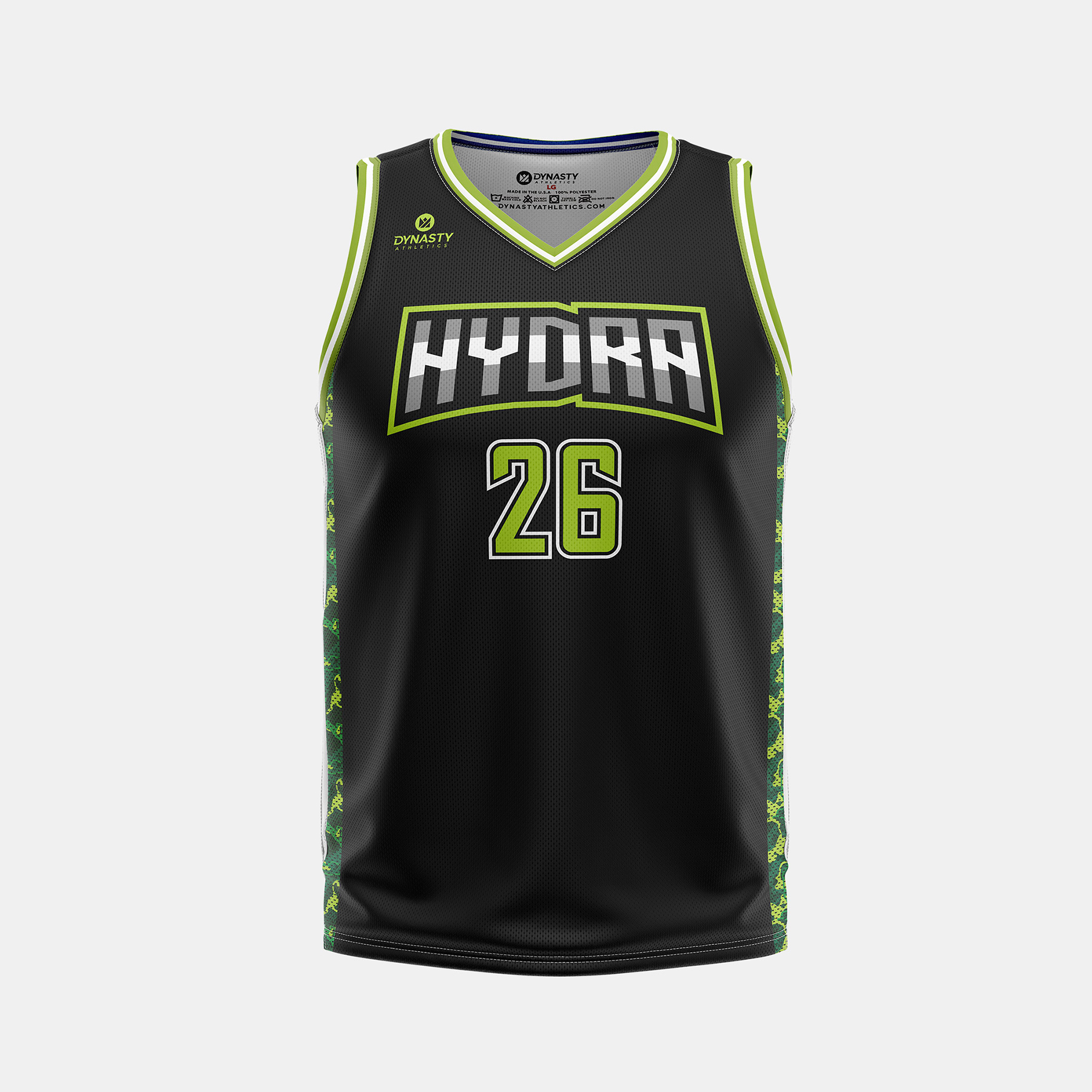 Dynasty Athletics Hydra VNeck Basketball Jersey Home Front