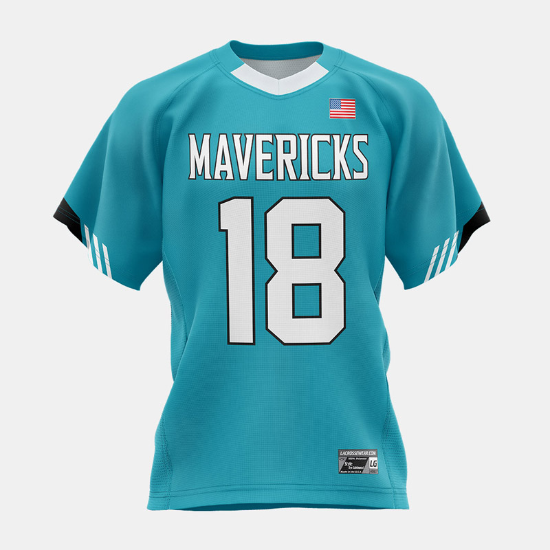 Lacrossewear Sublimated Hybrid Game Jersey Front Teal