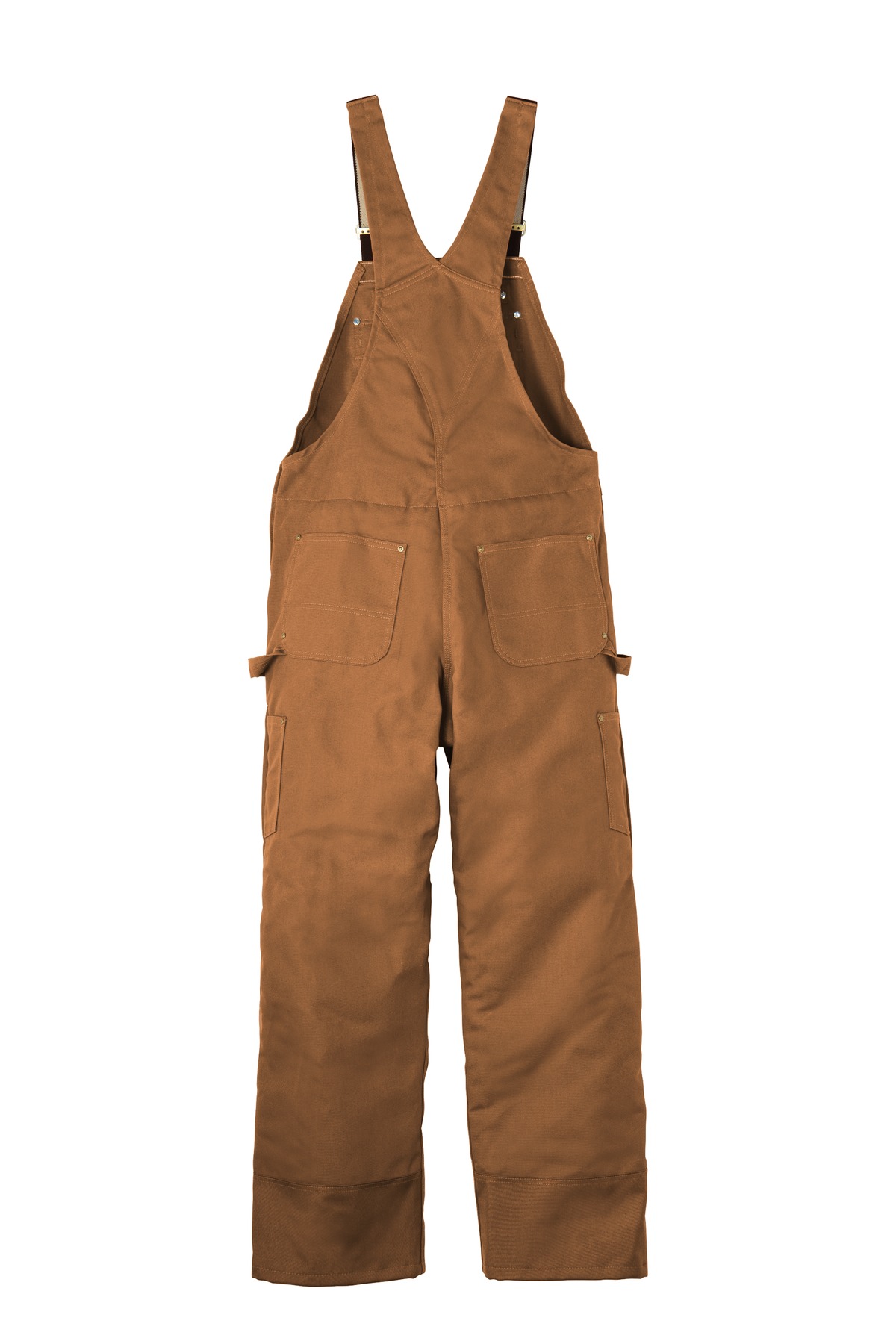 Carhartt Bib Overalls Mens 42x 29 Brown Relaxed Fit Duck Double Knee Canvas